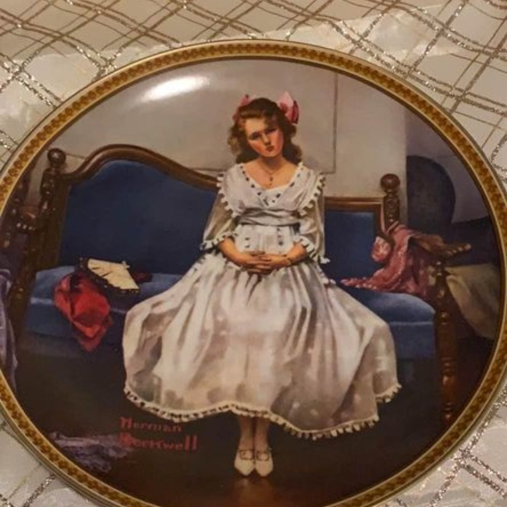 "Waiting at the Dance", by Norman Rockwell plate